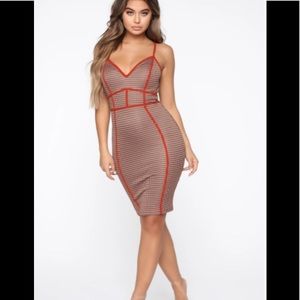 NWT Love Spell Midi Dress - Orange/Combo